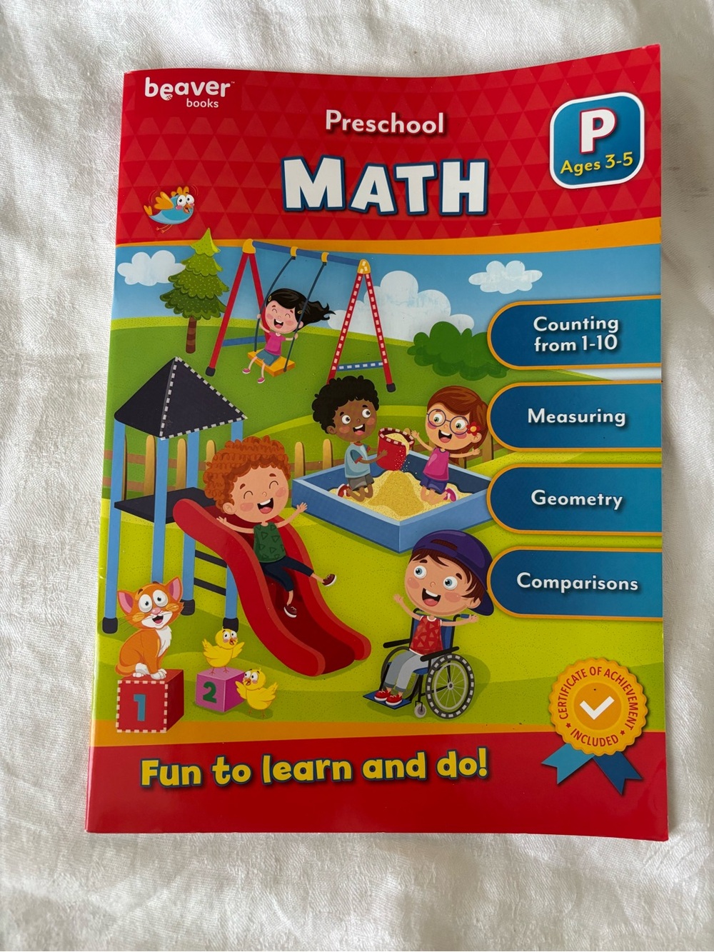 Beaver Books Preschool Math Activity Book - Red & Blue